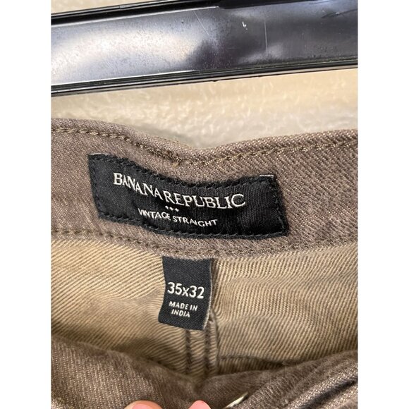 Banana Republic Mens Vintage Straight Jeans Brown 35x32 Classic Fit - Picture 5 of 8